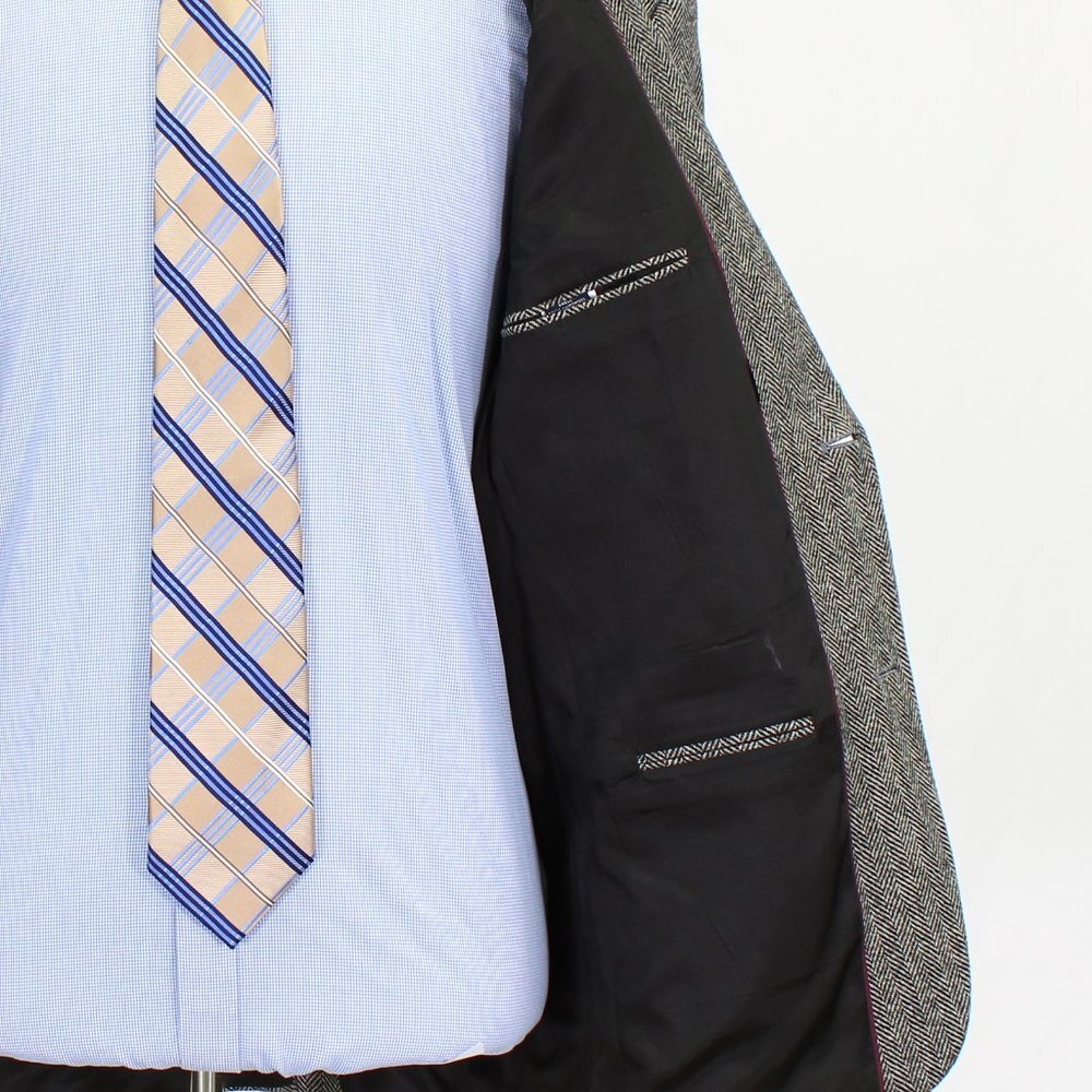 Lands' End 42R Gray HB 2-Button Sport Coat Blazer Jacket O924 - Picture 10 of 11